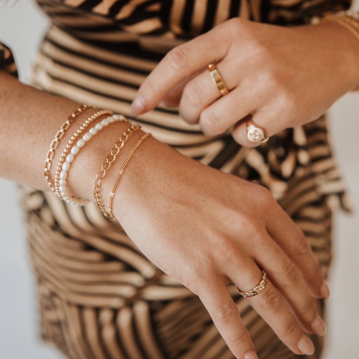 Gold Filled Luxe Beaded Bracelet: 3MM