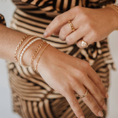 Gold Filled Luxe Beaded Bracelet: 3MM
