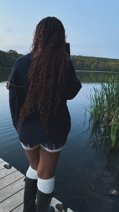 Cottage lace plaid shorts