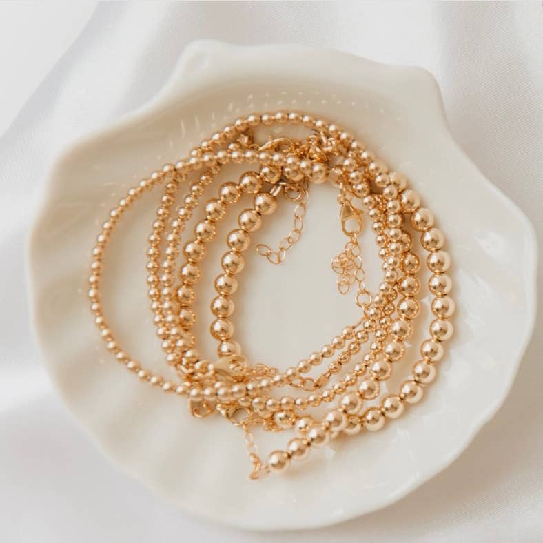 Gold Filled Luxe Beaded Bracelet: 3MM