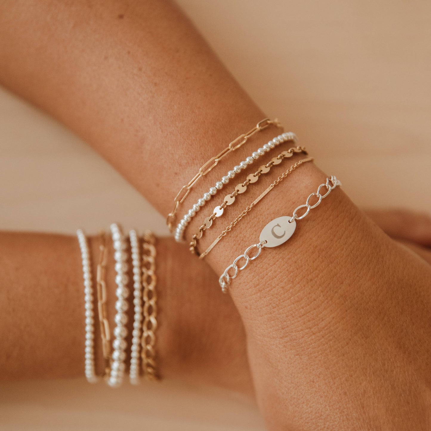 Sterling Silver Luxe Beaded Bracelet: 3MM