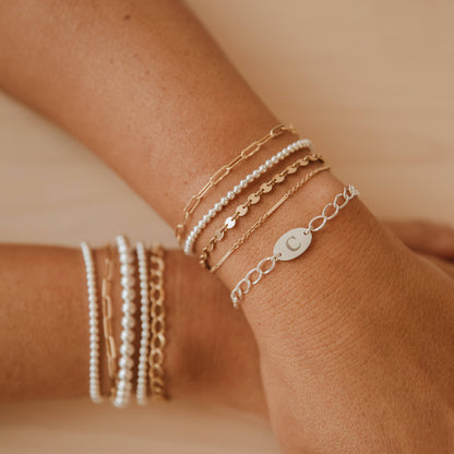 Sterling Silver Luxe Beaded Bracelet: 3MM