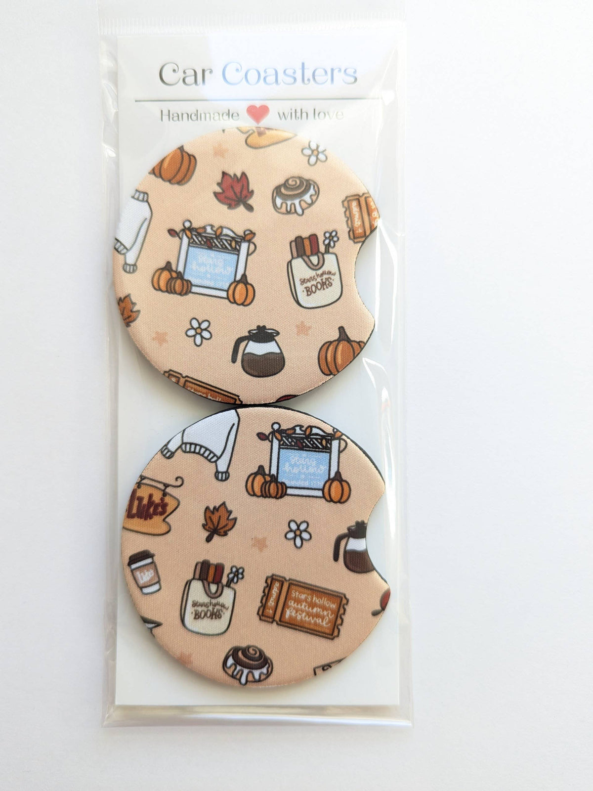 GG Inspired Autumn Fall Car Coasters : Blue yale