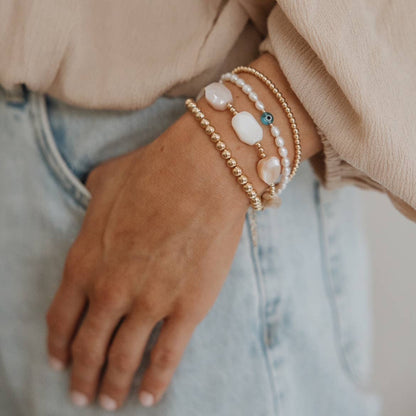 Gold Filled Luxe Beaded Bracelet: 3MM