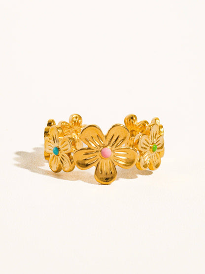 Golden Hibiscus Multicolor Ring-PREORDER
