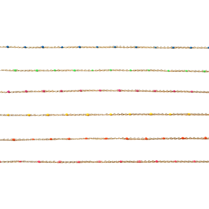 Double Strand Enamel Bracelet: Fuscha + Green