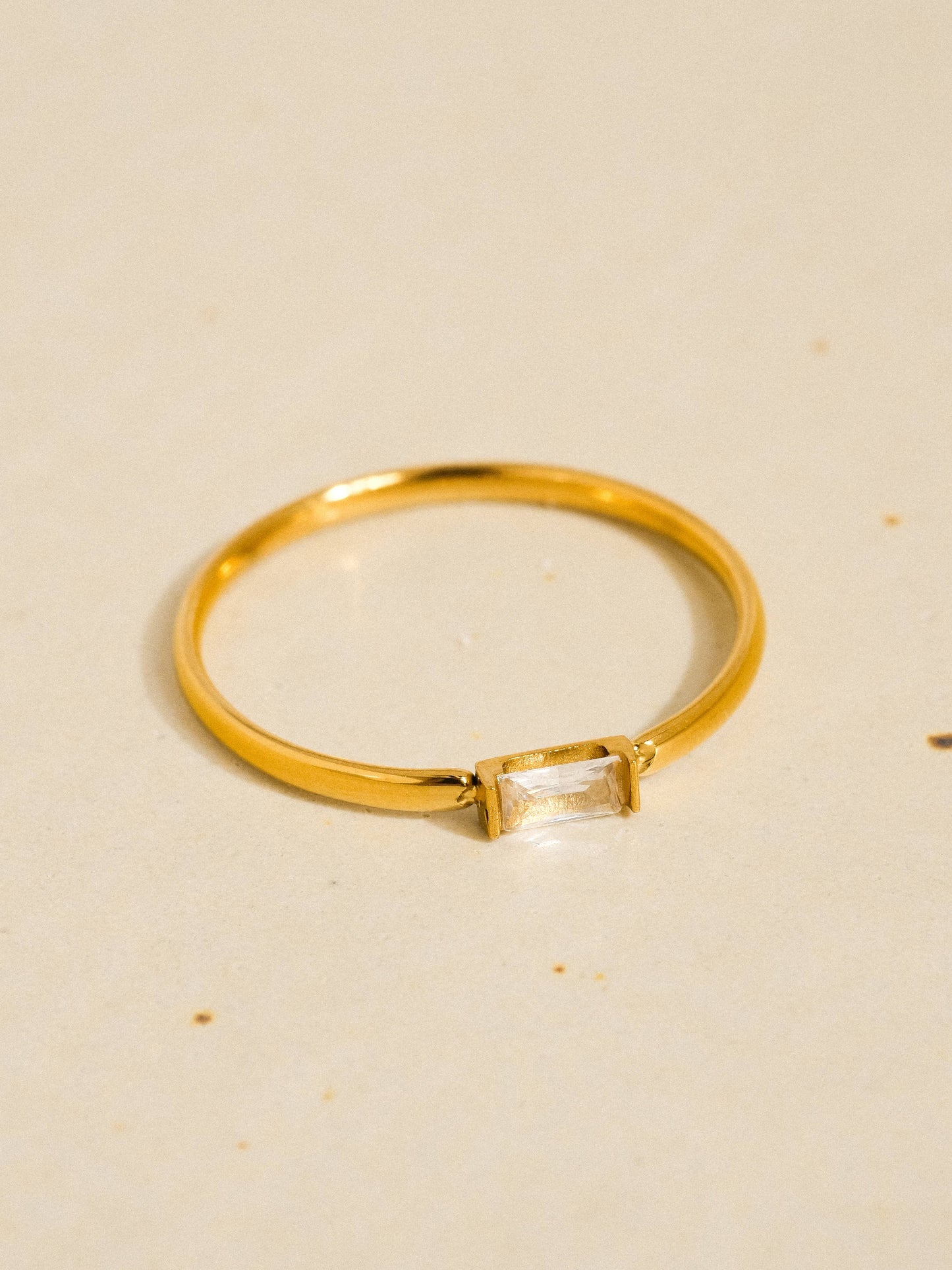 Côme 18K Gold Non-Tarnish Minimalist Thin CZ Band: Yellow Gold / 7
