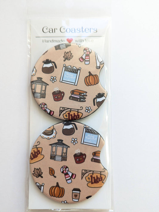 GG Inspired Autumn Fall Car Coasters : Tan lukes