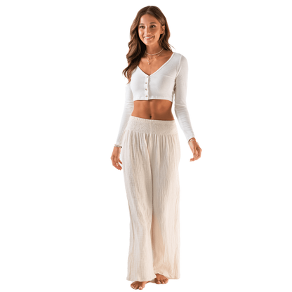 Palm Cabana Cotton Pants