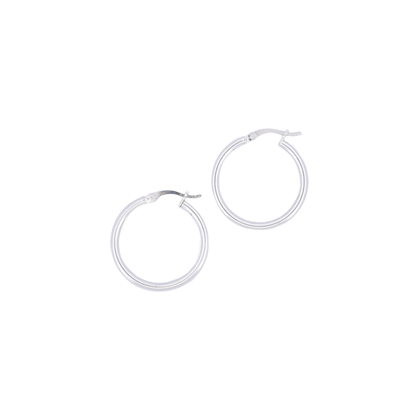 Silver Wave Hoops