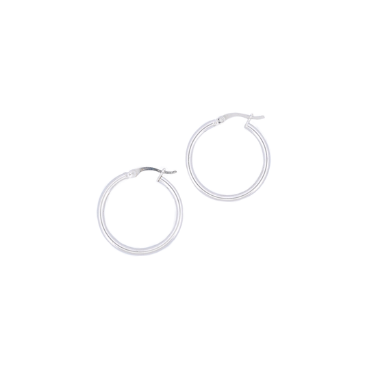 Silver Wave Hoops
