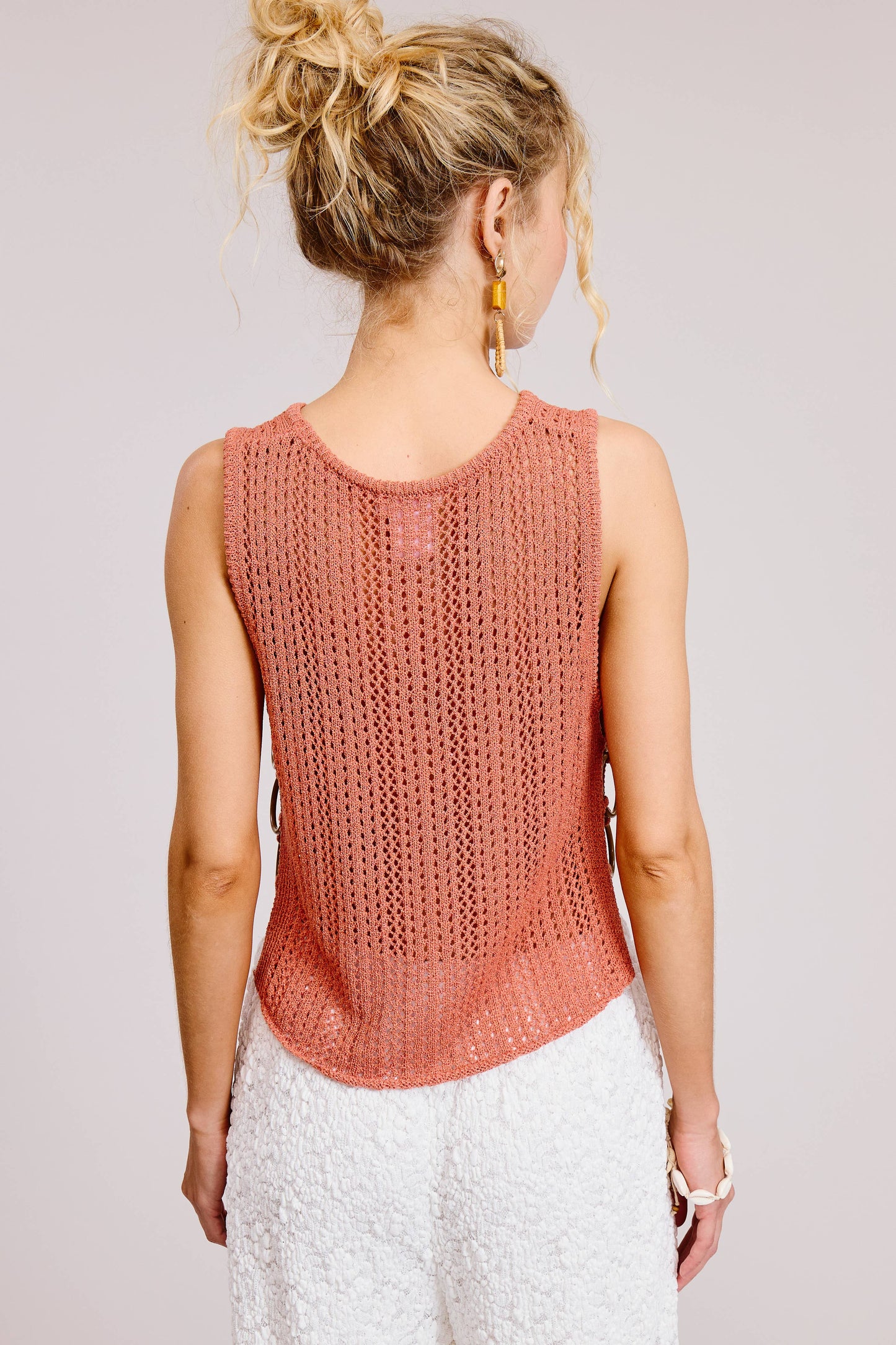 Coral Crotchet Tank