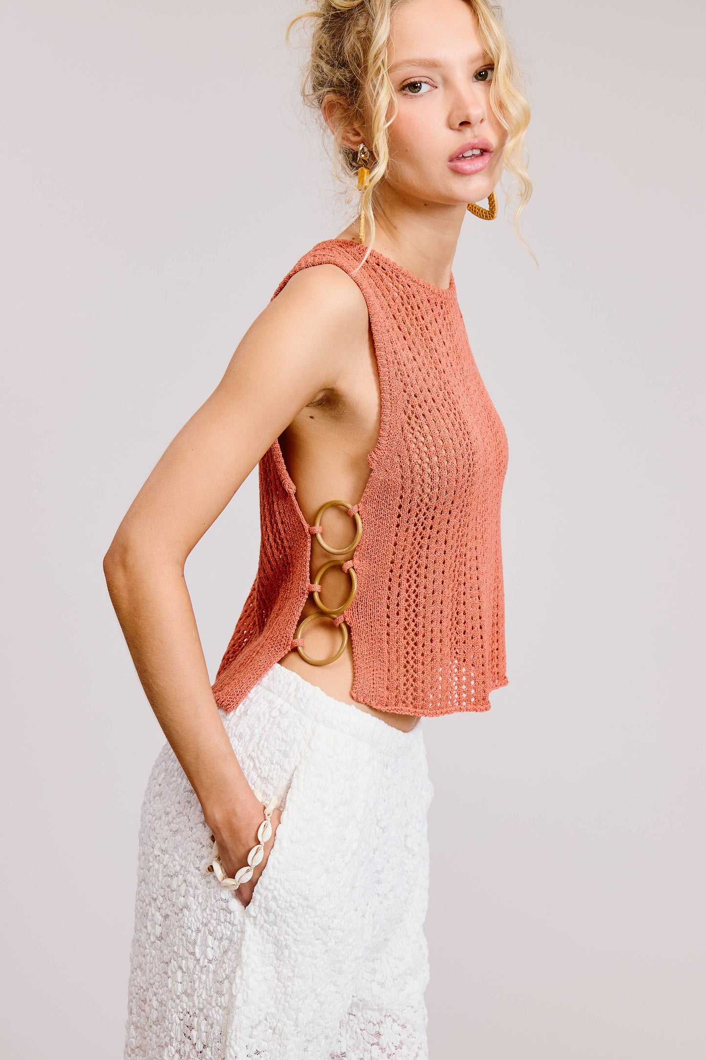 Coral Crotchet Tank