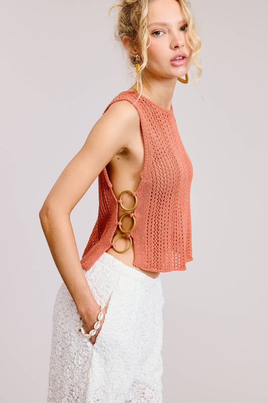 Coral Crotchet Tank