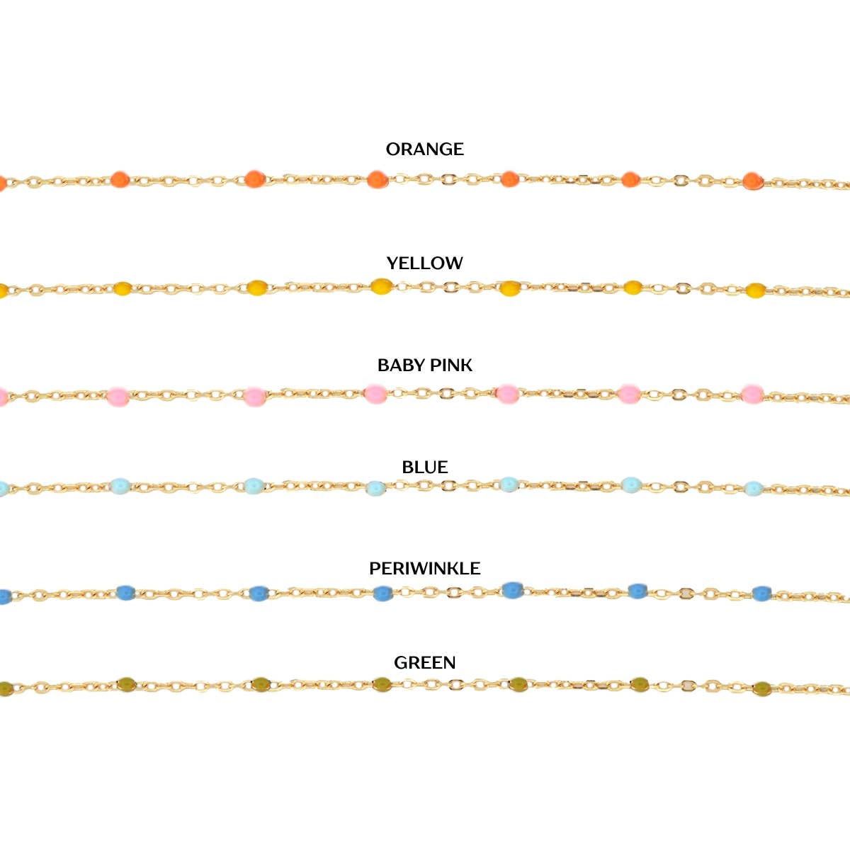 Enamel & Gold Necklace: Yellow / 13"