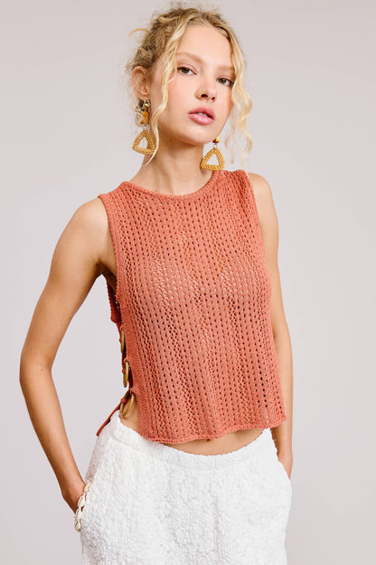 Coral Crotchet Tank