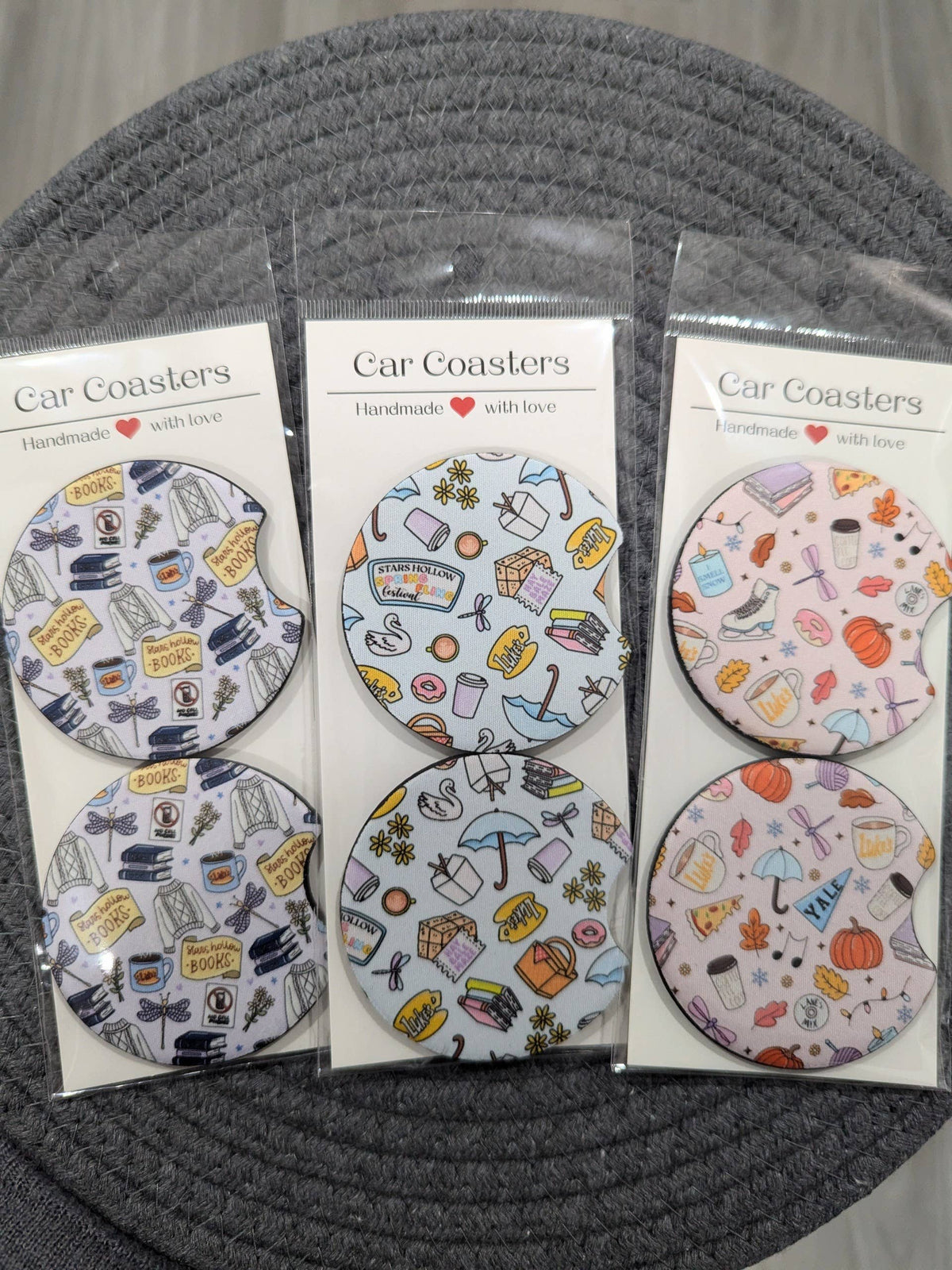 GG Inspired Car Coasters: Sweater stars hollow