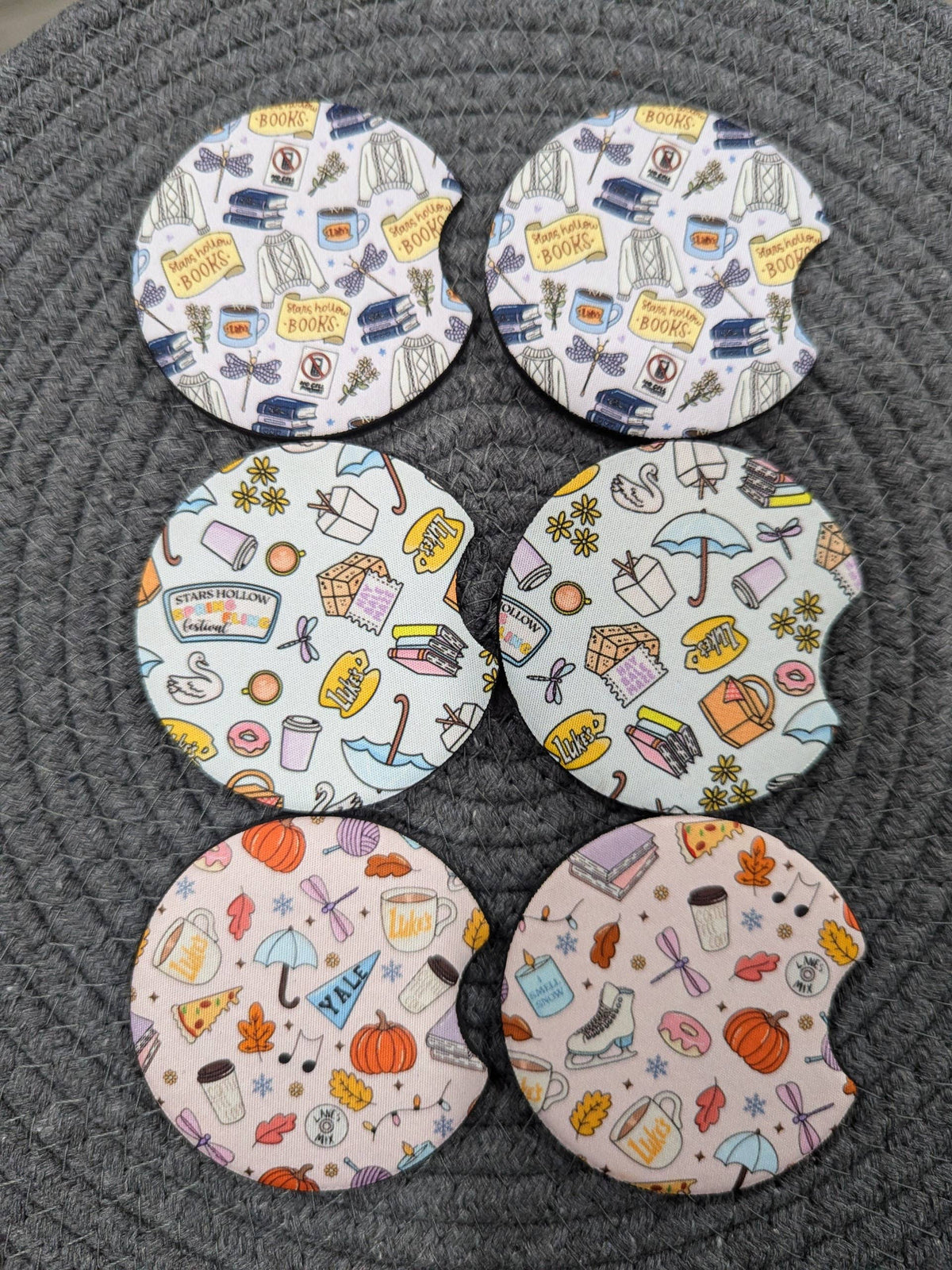 GG Inspired Car Coasters: Sweater stars hollow