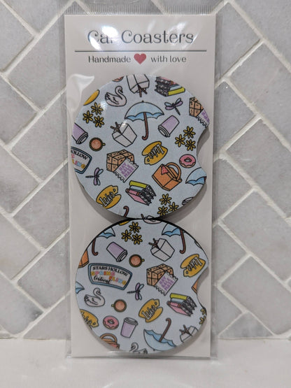 GG Inspired Car Coasters: Sweater stars hollow