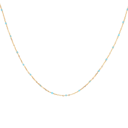Enamel & Gold Necklace: Yellow / 13"