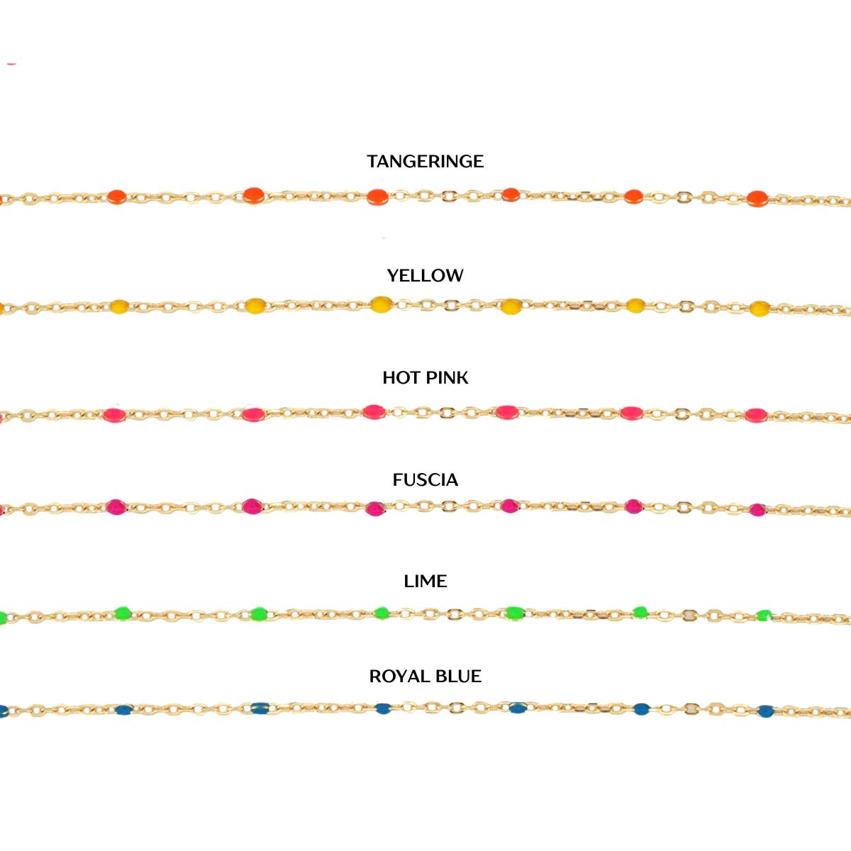 Enamel & Gold Necklace: Blue / 13"