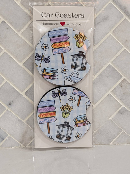Summer Stars Inspired Car Coasters : Large pattern