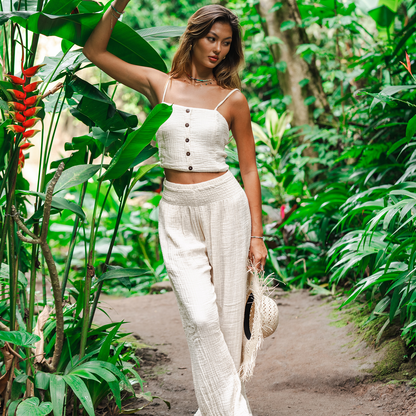 Palm Cabana Cotton Pants