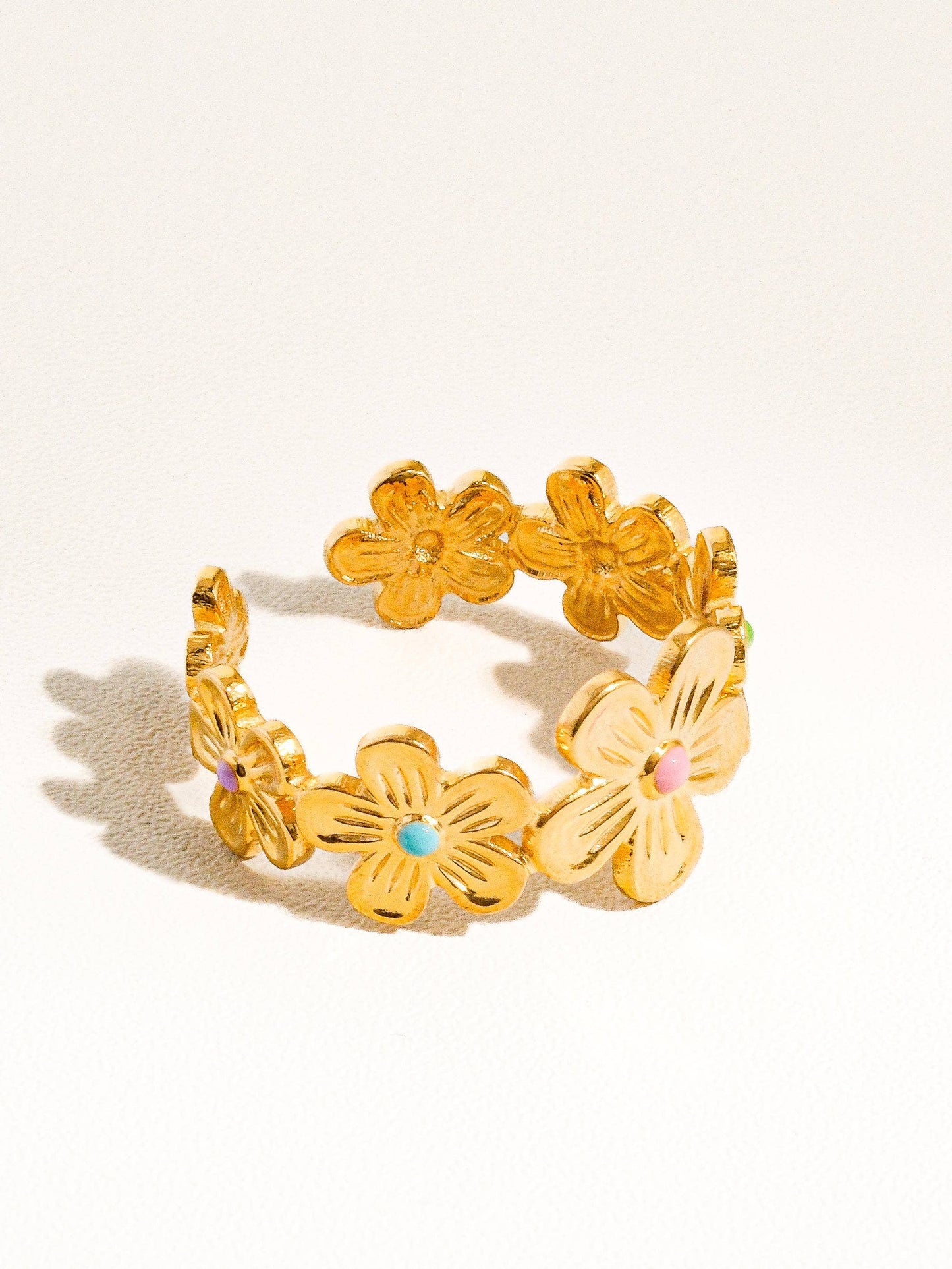 Golden Hibiscus Multicolor Ring-PREORDER