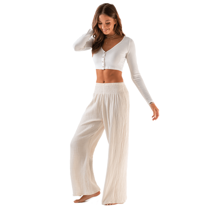 Palm Cabana Cotton Pants