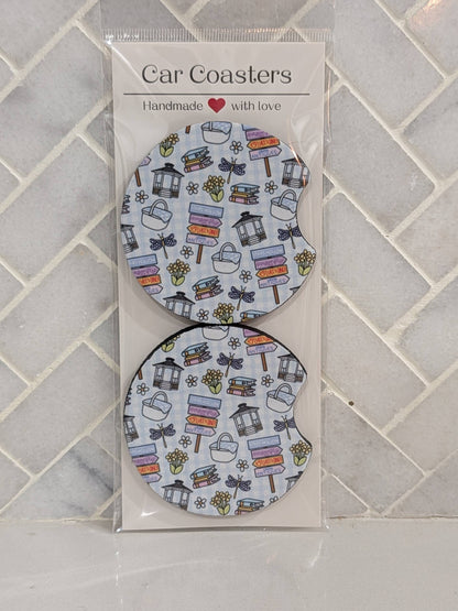 Summer Stars Inspired Car Coasters : Large pattern
